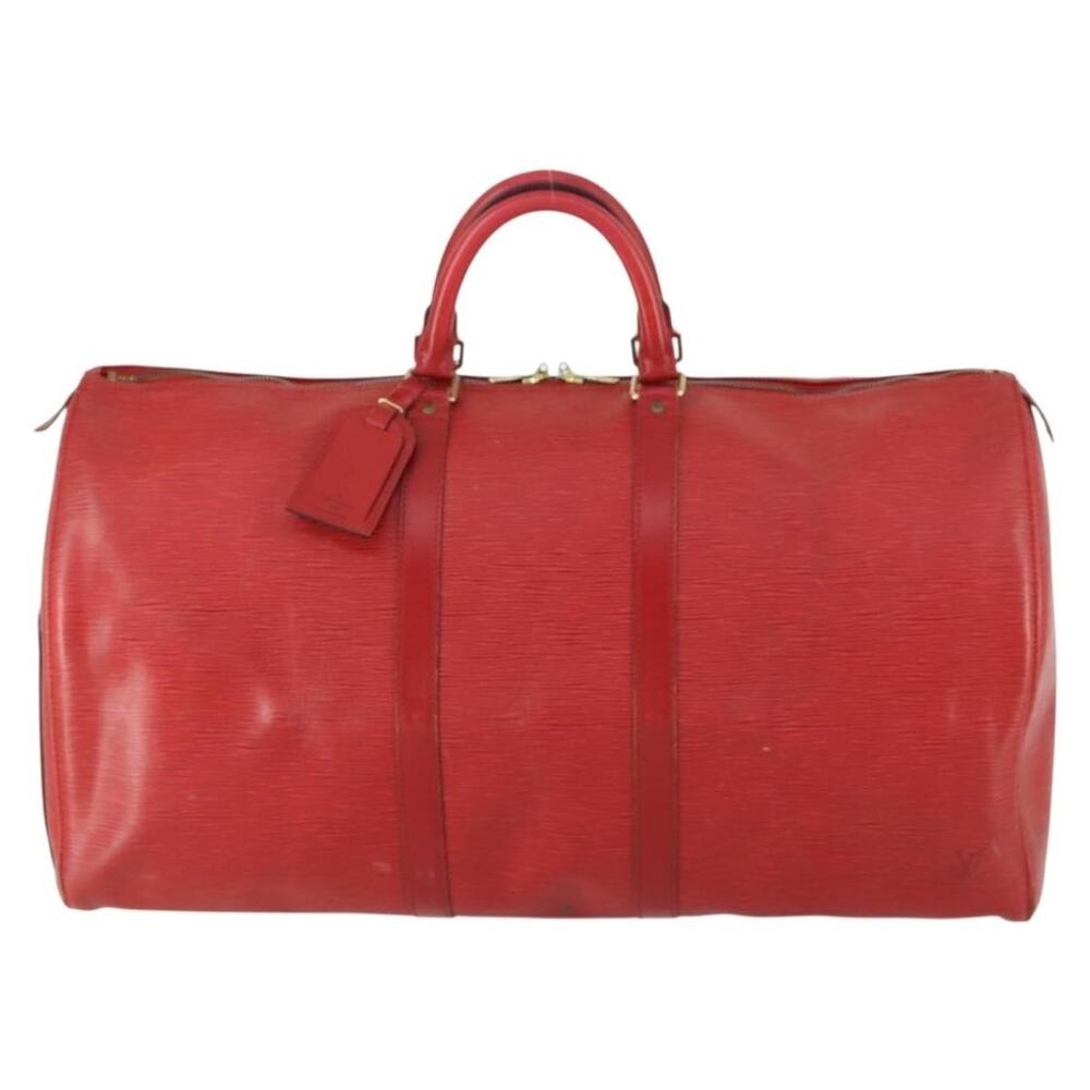 Louis Vuitton Epi Keepall 60 Travel Bag Red